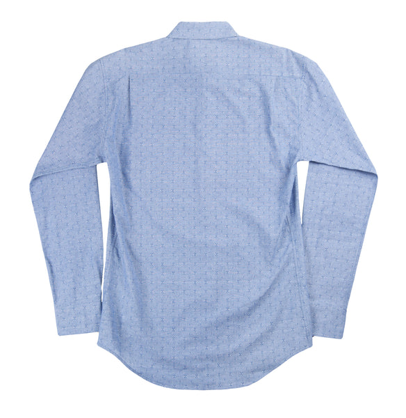 Slim Button Down - Blue Dobby