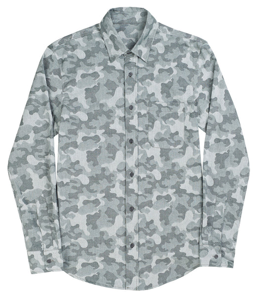 Camo Jacquard Button Down Shirt - Jungle