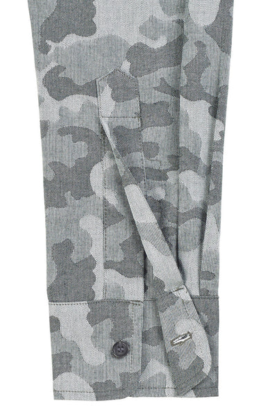 Camo Jacquard Button Down Shirt - Jungle