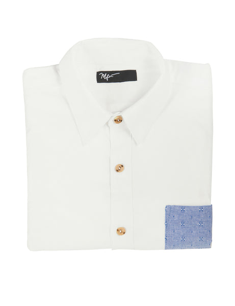 Slim Button Down - White Chambray
